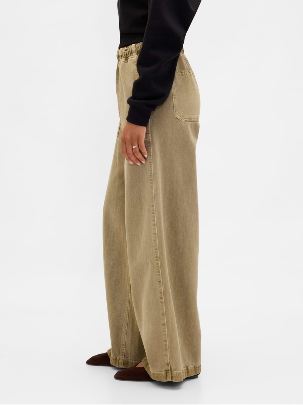 GAP Mid Rise Easy Baggy Pants Hayes Brown XS - Picture 4 of 9